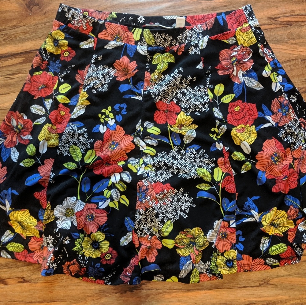 Floral skort, liquid knit by Susan Graver